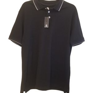 NWT Men's Sahara Club Black Polo Button Down Shirt Large